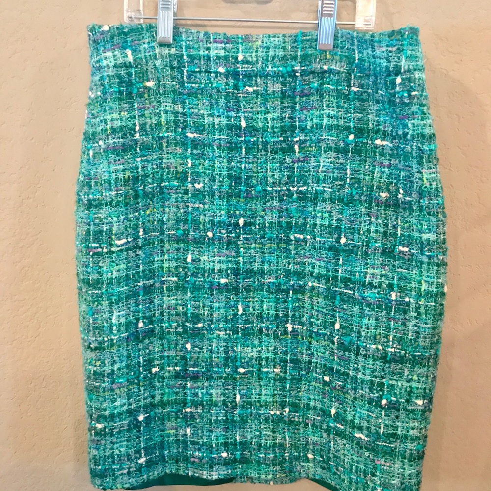 Kate Spade green/blue tweed skirt Size 4